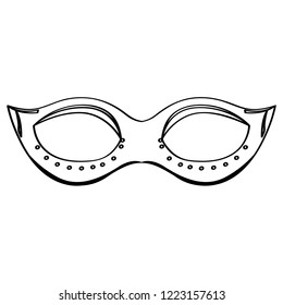 Outline of a mardi gras mask. Vector illustration design