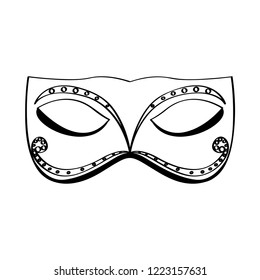 Outline of a mardi gras mask. Vector illustration design