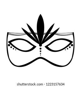Outline of a mardi gras mask. Vector illustration design