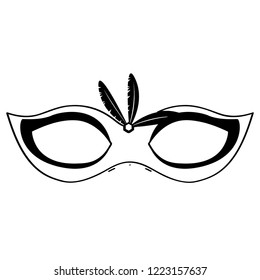 Outline of a mardi gras mask. Vector illustration design