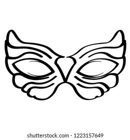 Outline of a mardi gras mask. Vector illustration design
