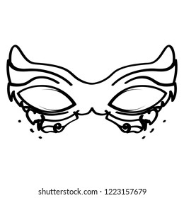 Outline of a mardi gras mask. Vector illustration design