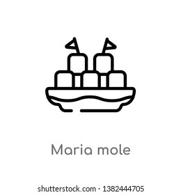 outline maria mole vector icon. isolated black simple line element illustration from food and restaurant concept. editable vector stroke maria mole icon on white background