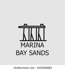 Outline marina bay sands vector icon. Marina bay sands illustration for web, mobile apps, design. Marina bay sands vector symbol.