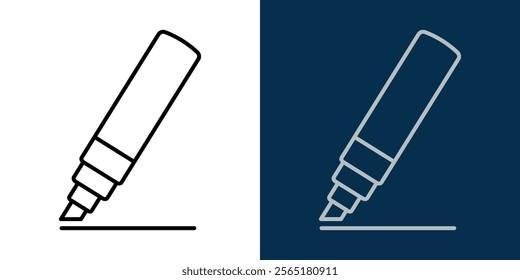 Outline marker icon. Marker writes. Text editing icon. Editable Stroke. Flat style