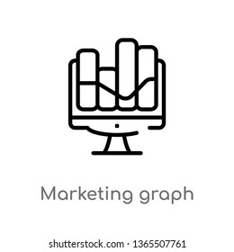 outline marketing graph vector icon. isolated black simple line element illustration from marketing concept. editable vector stroke marketing graph icon on white background
