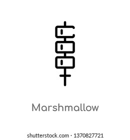 outline marshmallow vector icon. isolated black simple line element illustration from camping concept. editable vector stroke marshmallow icon on white background