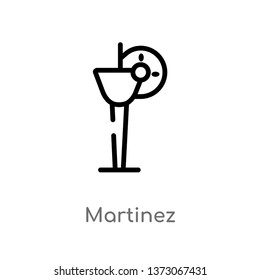 outline martinez vector icon. isolated black simple line element illustration from drinks concept. editable vector stroke martinez icon on white background