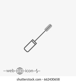 outline mascara brush vector icon