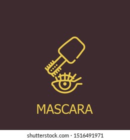 Outline mascara vector icon. Mascara illustration for web, mobile apps, design. Mascara vector symbol.