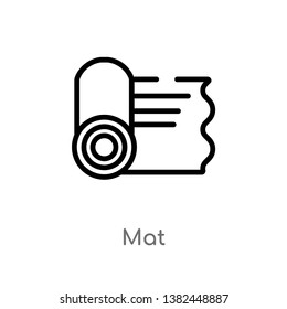 outline mat vector icon. isolated black simple line element illustration from gym equipment concept. editable vector stroke mat icon on white background
