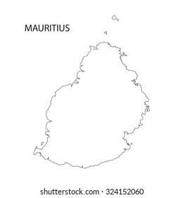 outline of Mauritius map