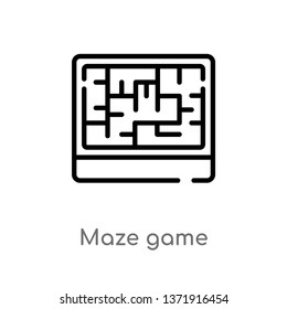 outline maze game vector icon. isolated black simple line element illustration from business concept. editable vector stroke maze game icon on white background