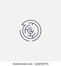 Dibujo vectorial de mapa de esquema.maze. Símbolo de web y móvil
