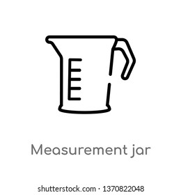 outline measurement jar vector icon. isolated black simple line element illustration from bistro and restaurant concept. editable vector stroke measurement jar icon on white background