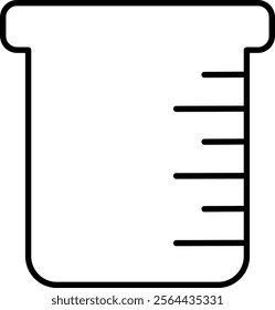 Outline Measuring Beaker Vector Line Art
