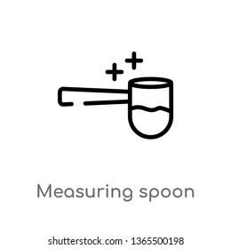 outline measuring spoon vector icon. isolated black simple line element illustration from miscellaneous concept. editable vector stroke measuring spoon icon on white background