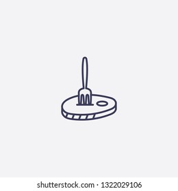 Outline meat icon illustration isolated vector sign symbol