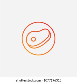Outline meat icon.gradient illustration vector sign symbol