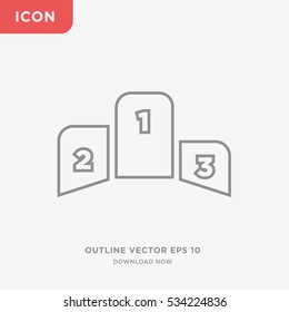 Outline medal isolated vector icon