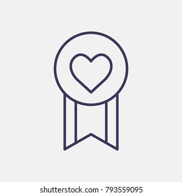 Outline medal valentines day  icon illustration isolated vector sign symbol