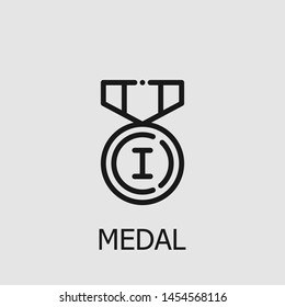 Outline medal vector icon. Medal illustration for web, mobile apps, design. Medal vector symbol.