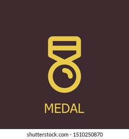 Outline medal vector icon. Medal illustration for web, mobile apps, design. Medal vector symbol.