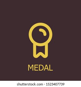 Outline medal vector icon. Medal illustration for web, mobile apps, design. Medal vector symbol.