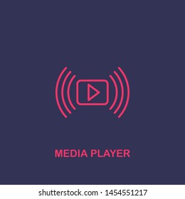 Outline media player icon.media player vector illustration. Symbol for web and mobile