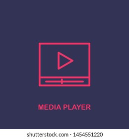Outline media player icon.media player vector illustration. Symbol for web and mobile