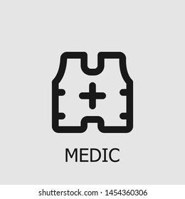 Outline medic vector icon. Medic illustration for web, mobile apps, design. Medic vector symbol.