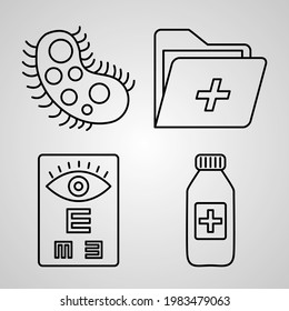 Outline Medical Icons isolated on White Background
