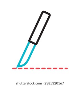 Outline of a medical knife icon Vector