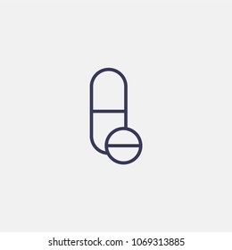 Outline medical pills icon illustration vector symbol