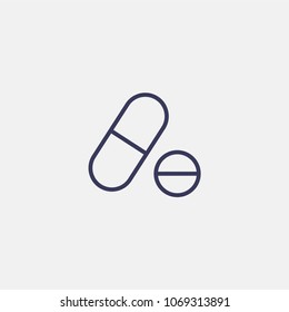Outline medical pills icon illustration vector symbol