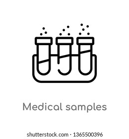 outline medical samples in test tubes couple vector icon. isolated black simple line element illustration from medical concept. editable vector stroke medical samples in test tubes couple icon on