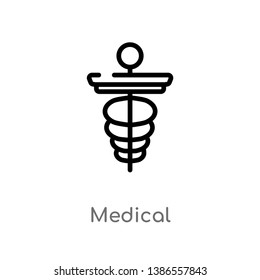 outline medical vector icon. isolated black simple line element illustration from alert concept. editable vector stroke medical icon on white background