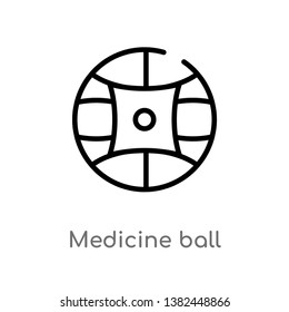 outline medicine ball vector icon. isolated black simple line element illustration from gym equipment concept. editable vector stroke medicine ball icon on white background