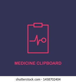 Outline medicine clipboard icon.medicine clipboard vector illustration. Symbol for web and mobile