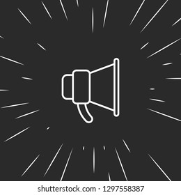 Outline megaphone icon illustration isolated vector sign symbol