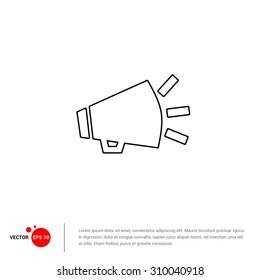 Outline megaphone icon, vector illustration. Flat design style