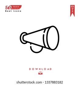 Outline megaphone Icon. megaphone icon vector isolated on white background. Graphic design, material-design, Best sellerr icons, mobile application, UI / UX design, EPS 10 format vector