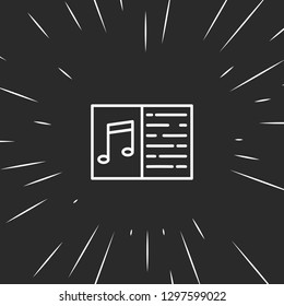 Outline melody notebook icon illustration isolated vector sign symbol