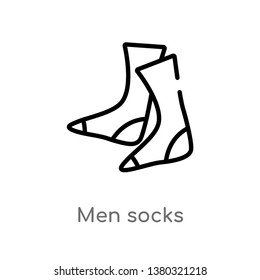 outline men socks vector icon. isolated black simple line element illustration from clothes concept. editable vector stroke men socks icon on white background