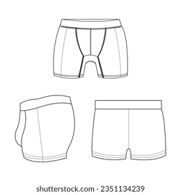 outline of men's clothing specifically for underwear and boxers, suitable for those who want to design