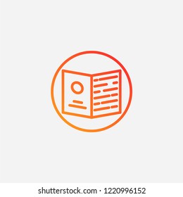 Outline menu  icon,gradient illustration,vector dinner sign symbol