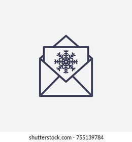 Outline merry christmas card  icon illustration vector symbol
