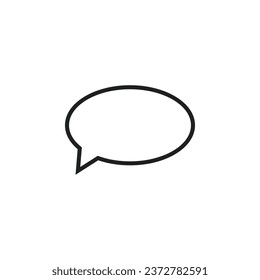 Outline message bubble icon on white background.