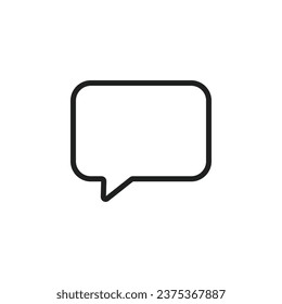 Outline message bubble icon on white background.
