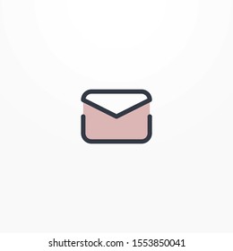 Outline message icon on white. Vector thin mail lines. Line communication icons for flat design.